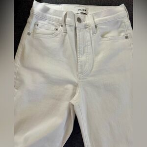 Pistola White Denim Jeans Wide Leg